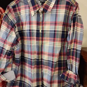 Ladies plaid cotton blouse